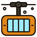 cable, car, cabin, transport, hill, mountain, winter