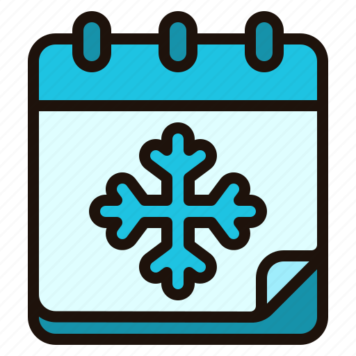 Calendar, winter, snow, snowflake, schedule, date, time icon - Download on Iconfinder