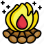 bonfire, flame, trunk, camping, wood, fire, holidays, campfire, burn 