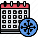 calendar, date, time, snow, snowflake, cold, winter, nature
