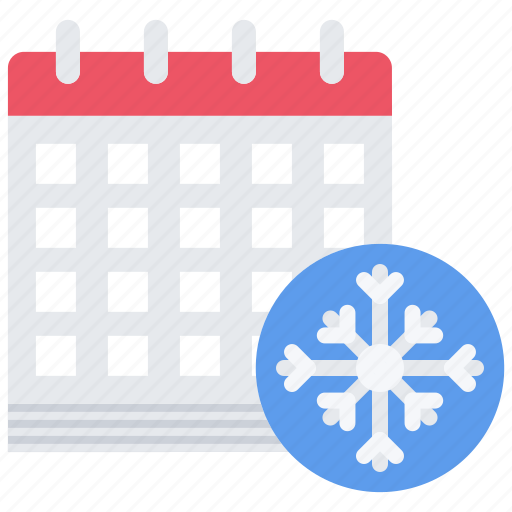 Calendar, date, time, snow, snowflake, cold, winter icon Download on