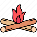 bonfire, camping, burn, fire, wood