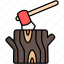 axe, wood, forest, wooden, tree