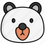 polar bear, face, emoji, animal, zoo 
