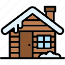 cabin, house, villa, cottage, winter, building, home, snow