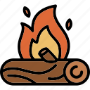 bonfire, wood, nature, fire, fireplace, winter