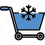 cart, shopping cart, store, shopping, winter, trolley, christmas 