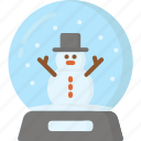 snow, globe, christmas, decoration, snowman, winter, earth