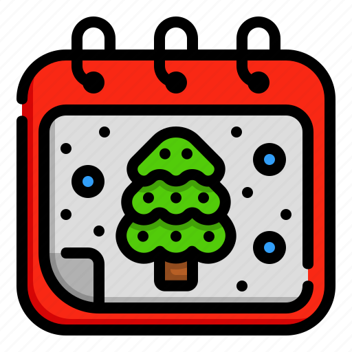Calendar, christmas, tree, time, and, date, event icon - Download on Iconfinder