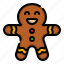 gingerbread, man, christmas, cookie, dessert, sweet, food 
