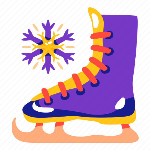 Ice, skating, skate, winter, illustration, stickers, sticker icon - Download on Iconfinder
