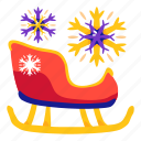 sled, sledge, sleigh, winter, illustration, stickers, sticker