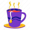 tea, hot, drink, winter, illustration, stickers, sticker