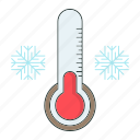 cold, season, snowflake, thermometer, winter
