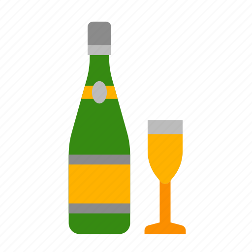 Champagne, glass, bottle, celebration, drinks, alcohol, beverage icon - Download on Iconfinder