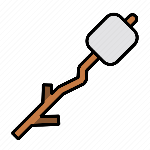 Marshmallow, outdoors, camping, campfire, candy, smores, stick icon - Download on Iconfinder