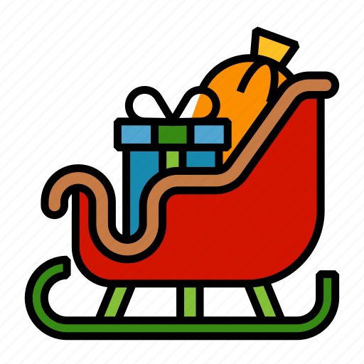 Sled, sledge, sleigh, snow sleigh, christmas, gifts, xmas icon - Download on Iconfinder