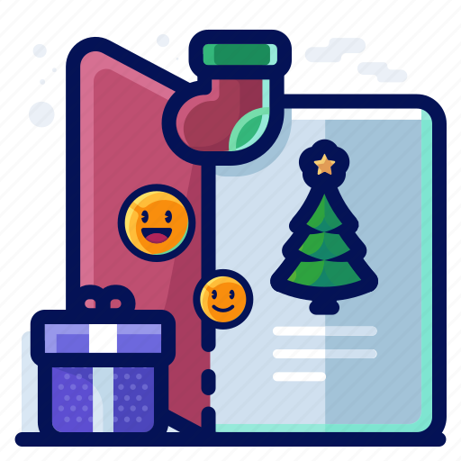 Card, christmas, present, stocking, tree icon - Download on Iconfinder