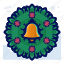bell, christmas, decoration, door, wreath 