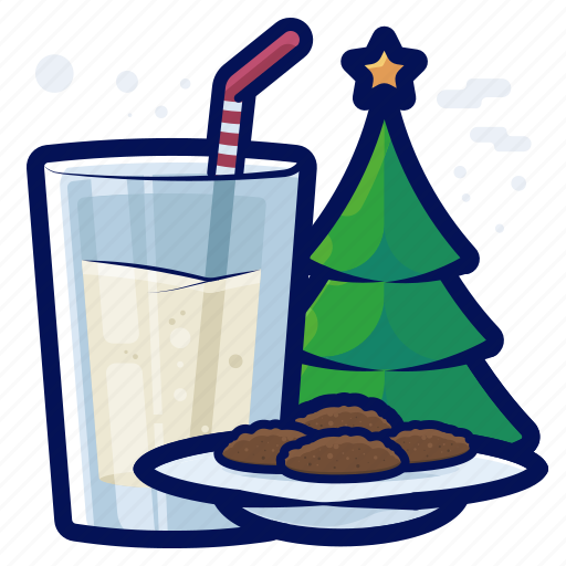Beverage, christmas, cookie, drink, milk, tree icon - Download on Iconfinder