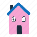 house, building, residential, home, real estate, town, pink house