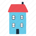 house, building, residential, home, real estate, town, blue house