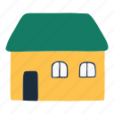 house, building, residential, home, real estate, town, yellow house