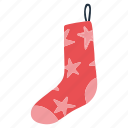 sock, christmas, hanging sock, decoration, ornament, stocking, winter