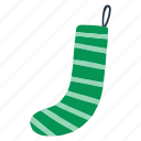 sock, christmas, hanging sock, xmas, decoration, ornament, winter