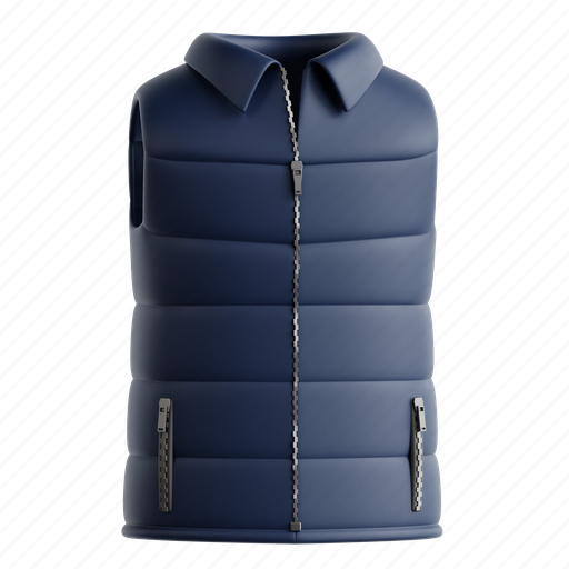 Vest, down vest, insulated outerwear, lightweight warmth, outdoor fashion, winter outwear, 3d icon 3D illustration - Download on Iconfinder