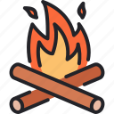 bonfire, camping, campfire, firewood, flame