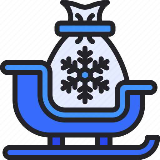 Sleigh, present, winter, bag, sledge icon - Download on Iconfinder