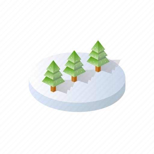 Christmas, forest, holidays, isometric, landscape, tree, winter icon - Download on Iconfinder