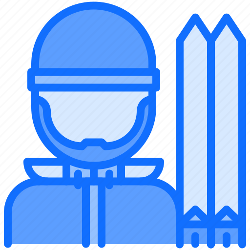 Skier, ski, man, winter, sports icon - Download on Iconfinder