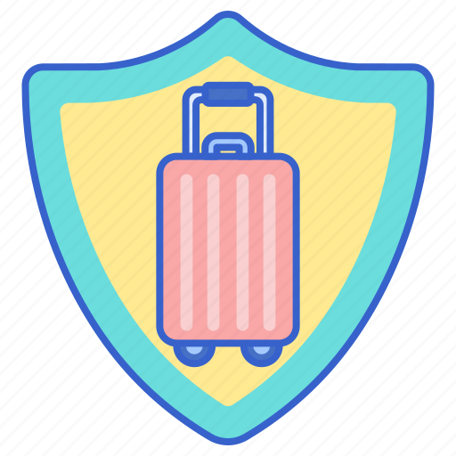 Insurance, shield, suitcase, travel icon - Download on Iconfinder