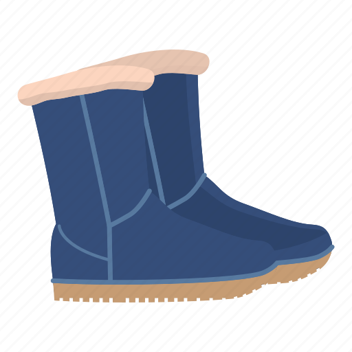 Boot, cartoon, fur, leather, pair, shoe, winter icon - Download on Iconfinder