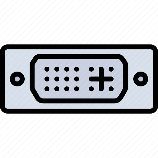 Dvi, connector, computer, technology, electronics icon - Download on Iconfinder