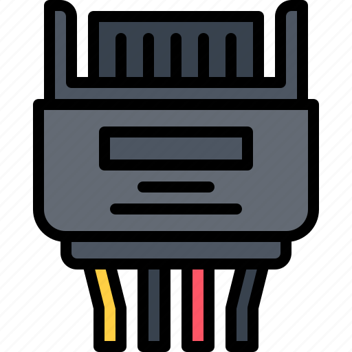 Wire, connector, sata, power, computer, technology, electronics icon - Download on Iconfinder