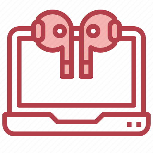 Laptop, earbuds, headphone, device, technology, audio icon - Download on Iconfinder