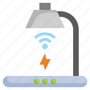 lamp, desk, wireless, charger, electronics, power