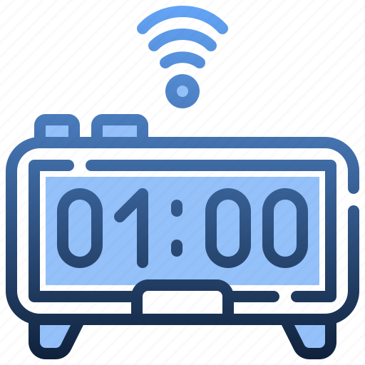 Digital, clock, desk, time, date, wifi, signal icon - Download on Iconfinder