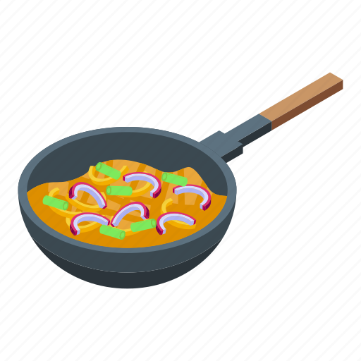 Wok, menu, chinese, isometric icon - Download on Iconfinder