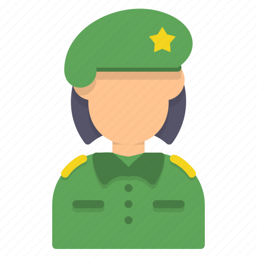 Army, woman, avatar, soldier, captain, military, user icon - Download on Iconfinder