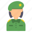 army, woman, avatar, soldier, captain, military, user 