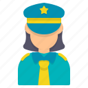 police, woman, avatar, officer, guard, female