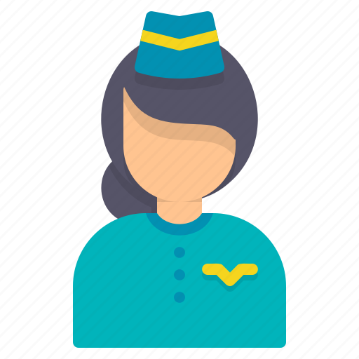 Stewardess, flight, attendant, assistant, woman, female, air hostess icon - Download on Iconfinder
