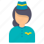 stewardess, flight, attendant, assistant, woman, female, air hostess 