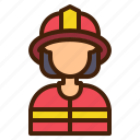 firefighter, woman, avatar, rescuer, occupation, female