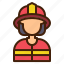 firefighter, woman, avatar, rescuer, occupation, female 