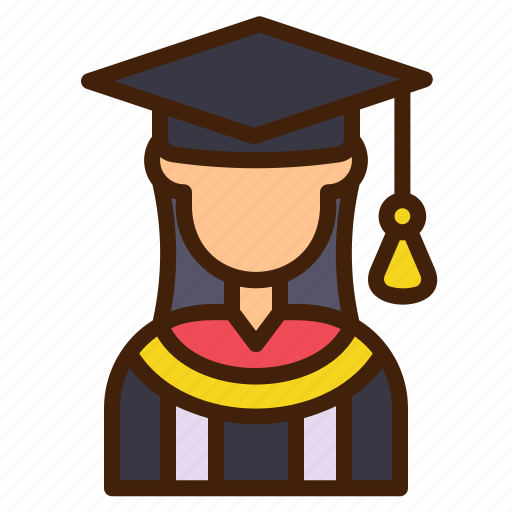 Graduated, avatar, woman, education, female, university icon - Download on Iconfinder